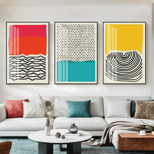 Modern Mid Century Style Retro Graphic Colour Pop Art Prints