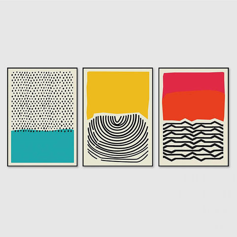 Modern Mid Century Style Retro Graphic Colour Pop Art Prints