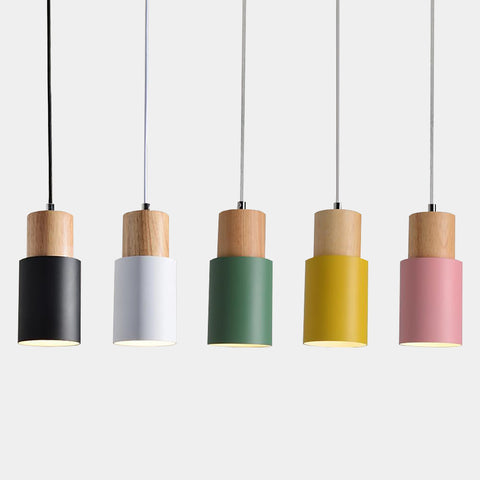 Modern colour scandi pendant lights - kitchen, bedroom, living room -Black, White, Green, Yellow, Pink