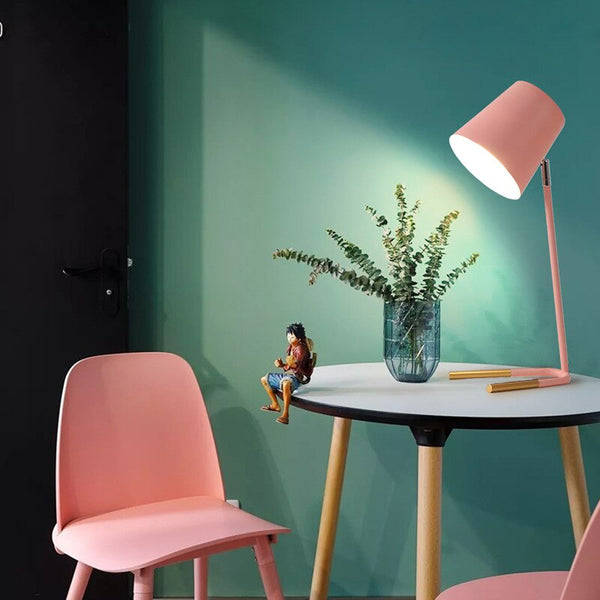 Modern Minimalist Colour Table Lamps - Grey, White, Pink, Yellow, Green