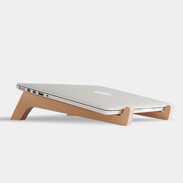 Contemporary minimalist wooden portable beech laptop stand