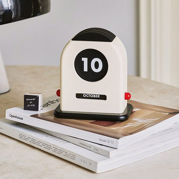 Modern Retro Perpetual Desk Calendar - Black & White