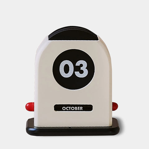 Modern Retro Perpetual Desk Calendar - Black & White