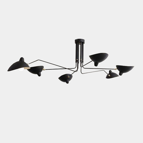 Modern spider pendant 3 & 6 head chandelier light - Black
