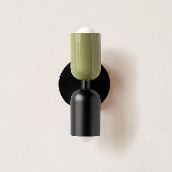 Contemporary & Stylish Torre Double Head Wall Light - White, Black, Green & Red