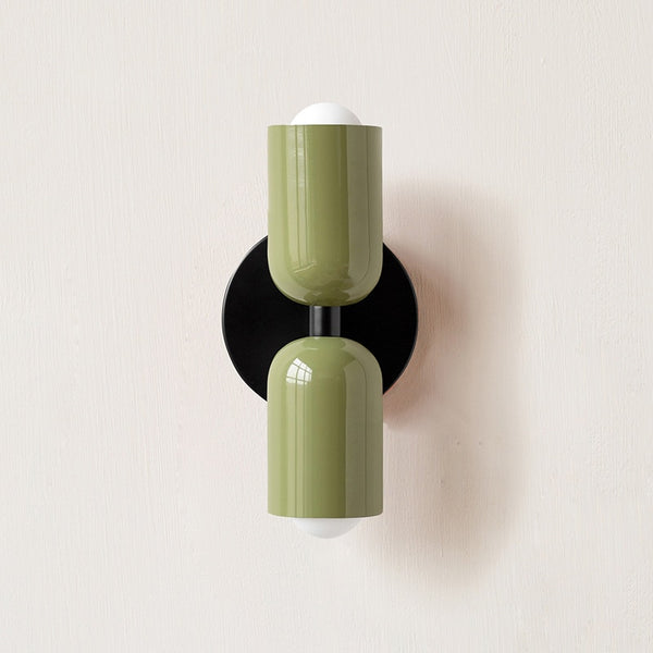 Contemporary & Stylish Torre Double Head Wall Light - White, Black, Green & Red