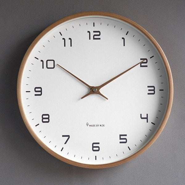 Modern Wooden Needle Wall Clock - Dark & White Wood - 25cm, 30cm, 