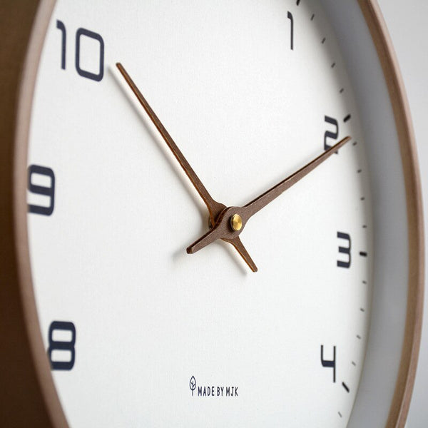Modern Wooden Needle Wall Clock - Dark & White Wood - 25cm, 30cm, 