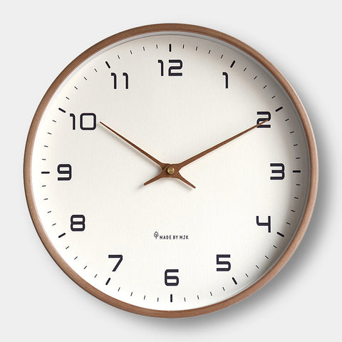 Modern Wooden Needle Wall Clock - Dark & White Wood - 25cm, 30cm, 