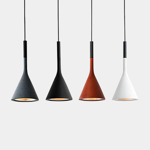 Modern colour Scandi cone pendant ceiling lights - Black, White, Grey