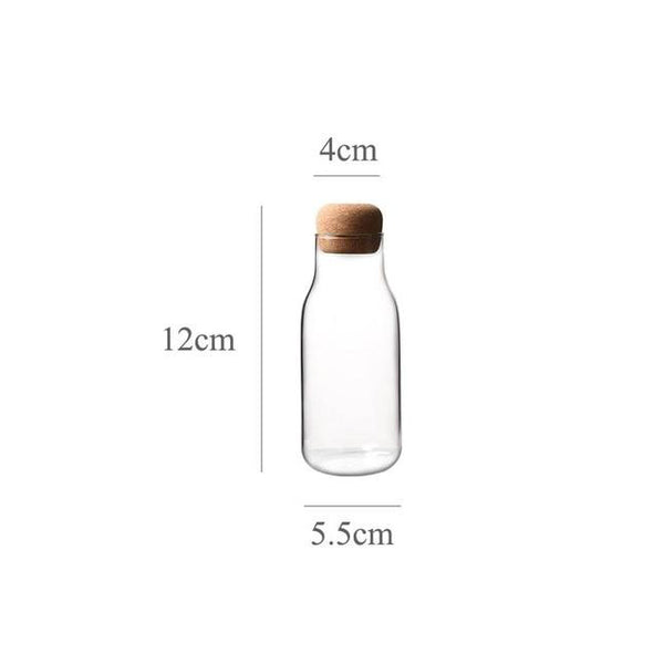 Modern cork glass kitchen table storage bottles - 150ml, 300ml, 700ml