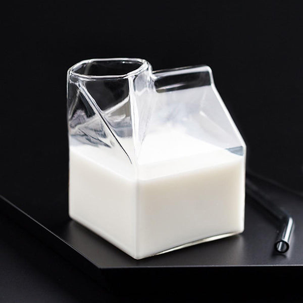 Modern glass water juice milk carton jug