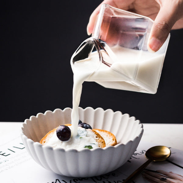 Modern glass water juice milk carton jug