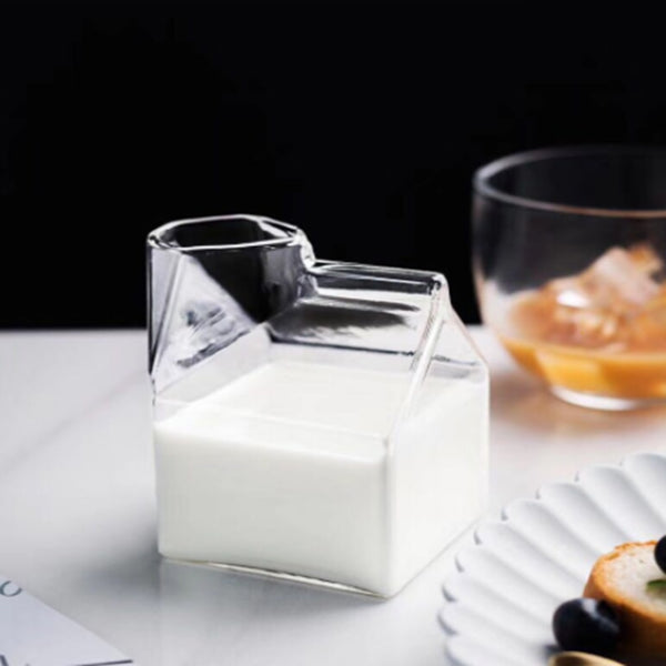 Modern glass water juice milk carton jug