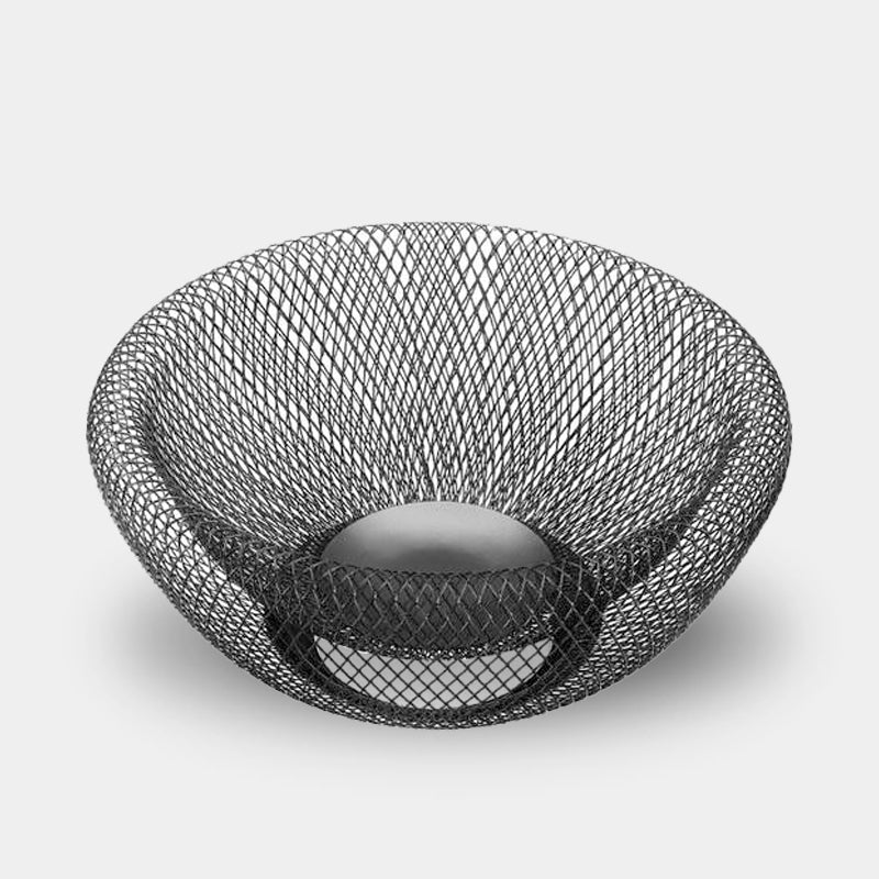 Modern stylish metal mesh fruit bowl - Black, Gold