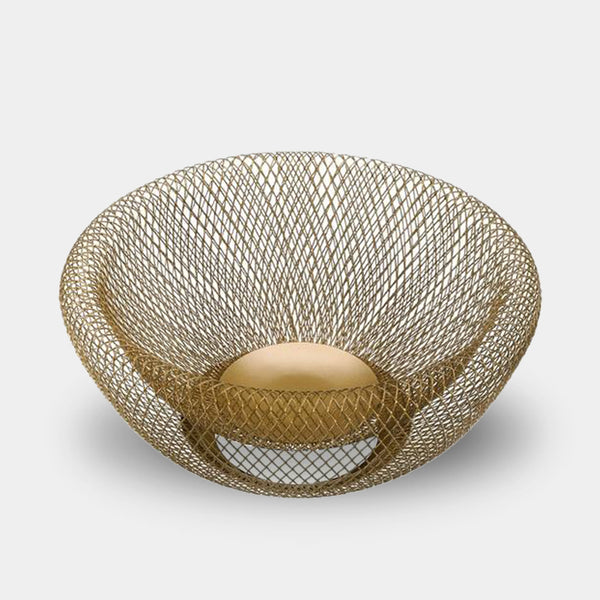 Modern stylish metal mesh fruit bowl - Black, Gold