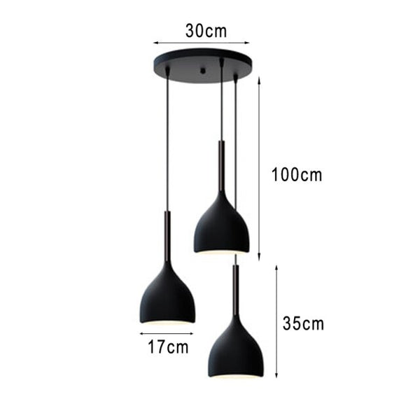 Modern nordic pendant chandelier dome lights - Black, White, Grey