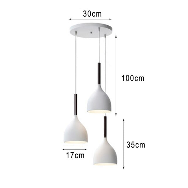 Modern nordic pendant chandelier dome lights - Black, White, Grey