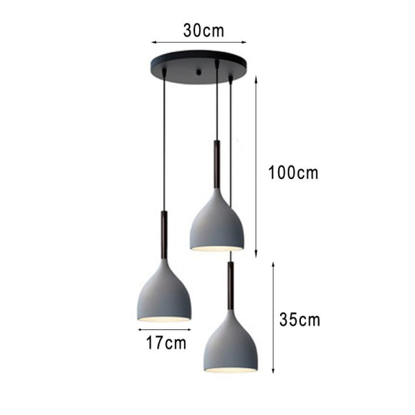 Modern nordic pendant chandelier dome lights - Black, White, Grey