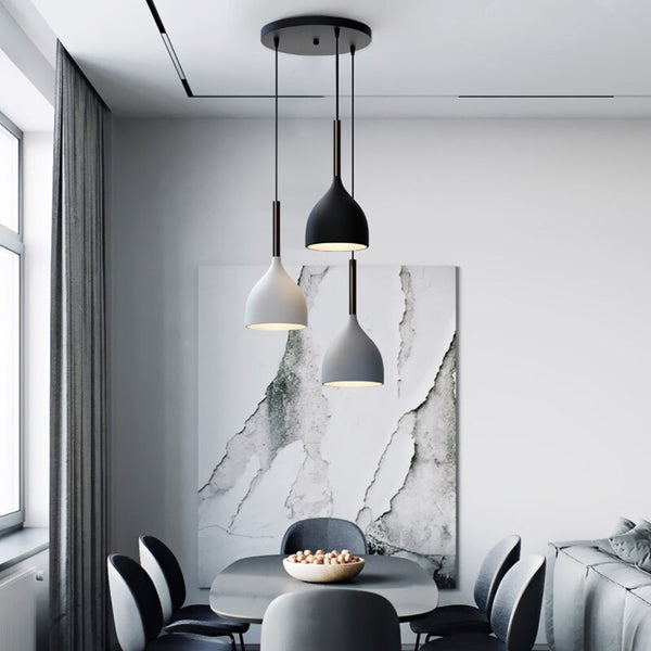 Modern nordic pendant chandelier dome lights - Black, White, Grey