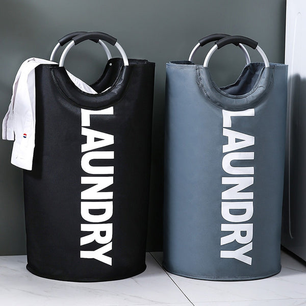 Modern stylish portable lightweight laundry basket bag - Black, Grey