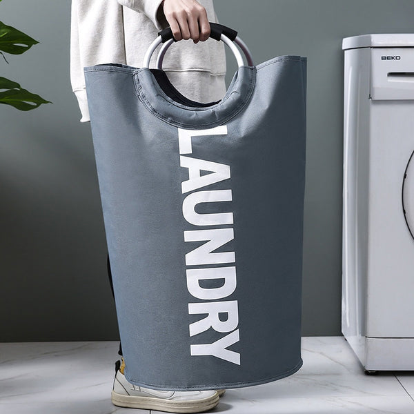 Modern stylish portable lightweight laundry basket bag - Black, Grey