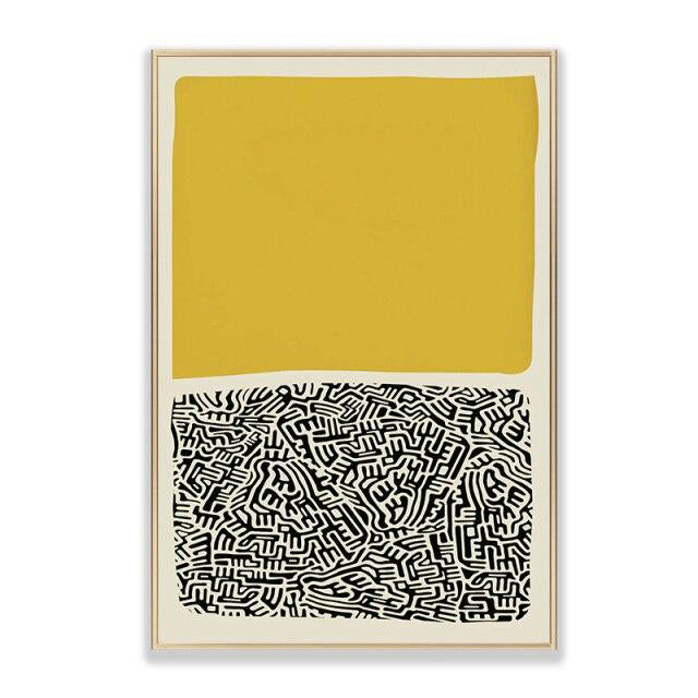 Modern retro stylish abstract bold colour art prints - cotton canvas