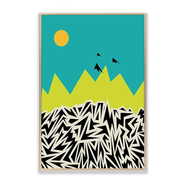 Modern retro stylish abstract bold colour art prints - cotton canvas