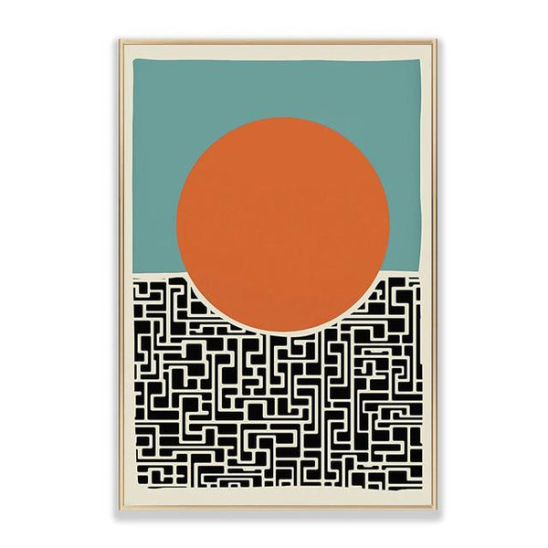 Modern retro stylish abstract bold colour art prints - cotton canvas