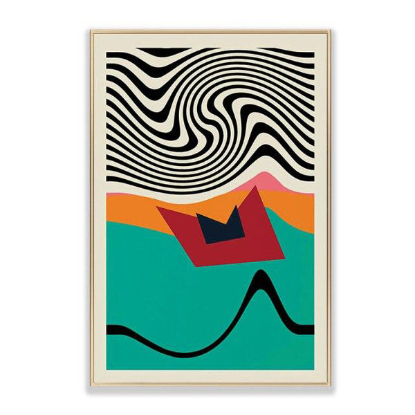 Modern retro stylish abstract bold colour art prints - cotton canvas