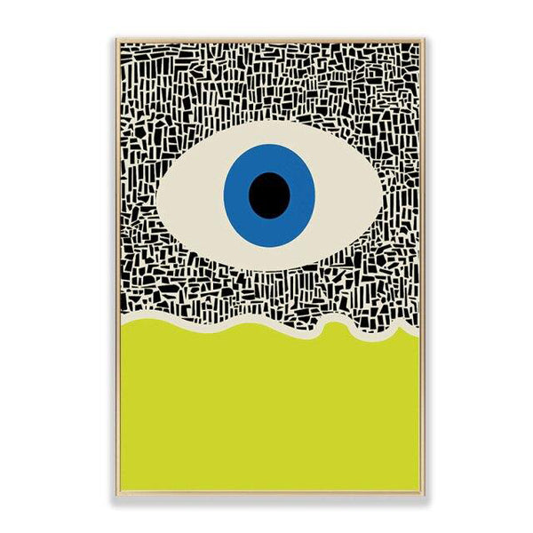 Modern retro stylish abstract bold colour art prints - cotton canvas
