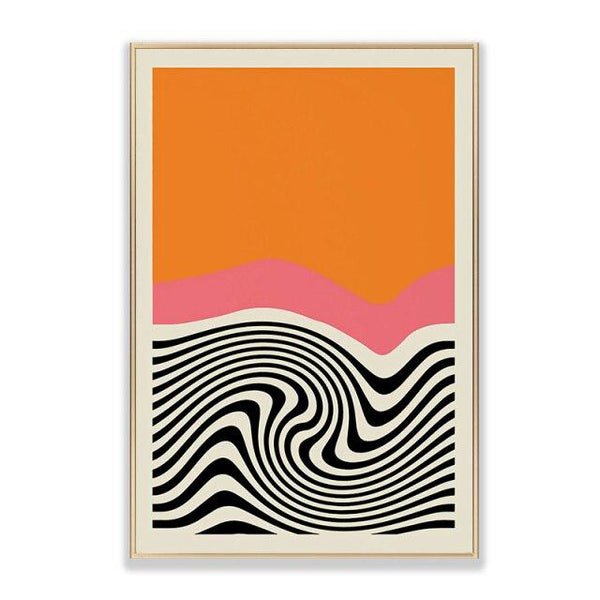 Modern retro stylish abstract bold colour art prints - cotton canvas