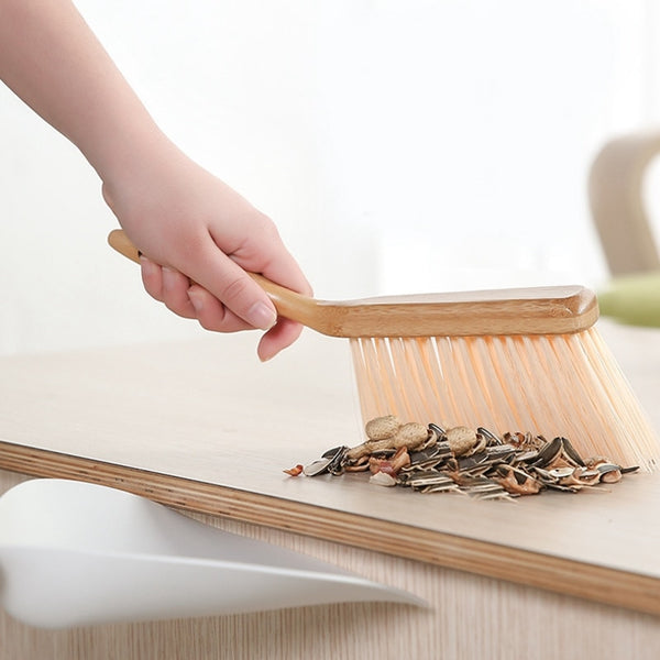 Modern stylish small space saving plastic dustpan and brush set