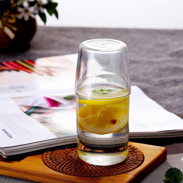 Modern stylsish clear water glass carafe & tumbler - Small, Large