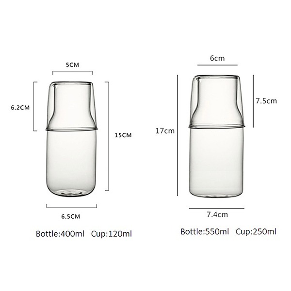 Glass carafe and tumbler