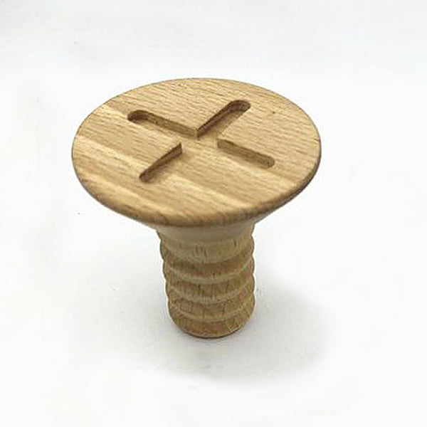 Modern woooden screw and bolt fun wall hooks - walnut, beech