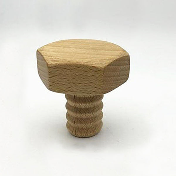 Modern woooden screw and bolt fun wall hooks - walnut, beech
