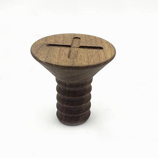 Modern woooden screw and bolt fun wall hooks - walnut, beech