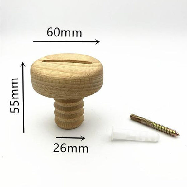 Modern woooden screw and bolt fun wall hooks - walnut, beech