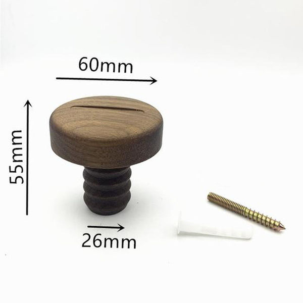Modern woooden screw and bolt fun wall hooks - walnut, beech