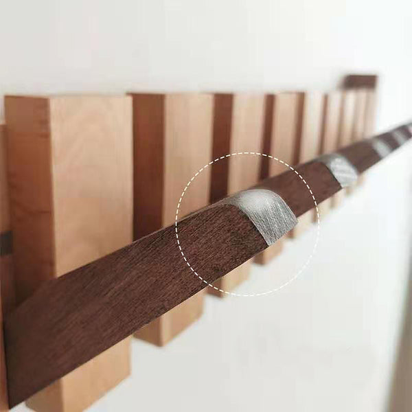 Contemporary Multi Flip Wooden Wall Hooks / Coat Rack - 7 & 8 Hooks