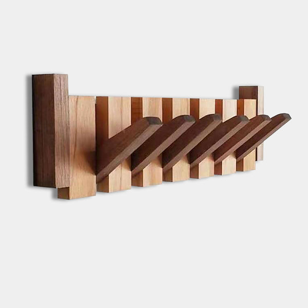 Contemporary Multi Flip Wooden Wall Hooks / Coat Rack - 7 & 8 Hooks
