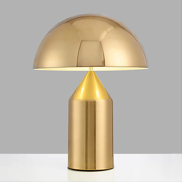 Modern Metal Mushroom Table Lamp - White, Black, Gold - Small & Large