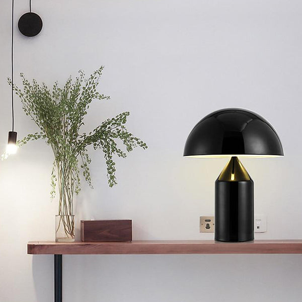 Modern Metal Mushroom Table Lamp - White, Black, Gold - Small & Large