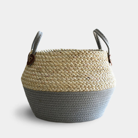 Natural Seagrass Storage Baskets - Small Medium Large - Grey White Natural Brown