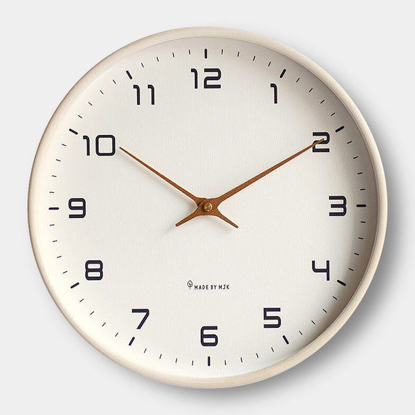 Modern Wooden Needle Wall Clock - Dark & White Wood - 25cm, 30cm, 