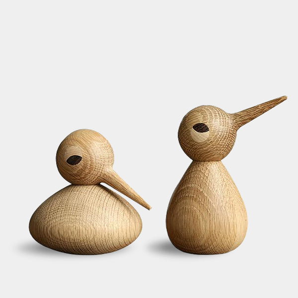 Mid Century Style Nordic Wooden Teak Birds - Tall & Wide