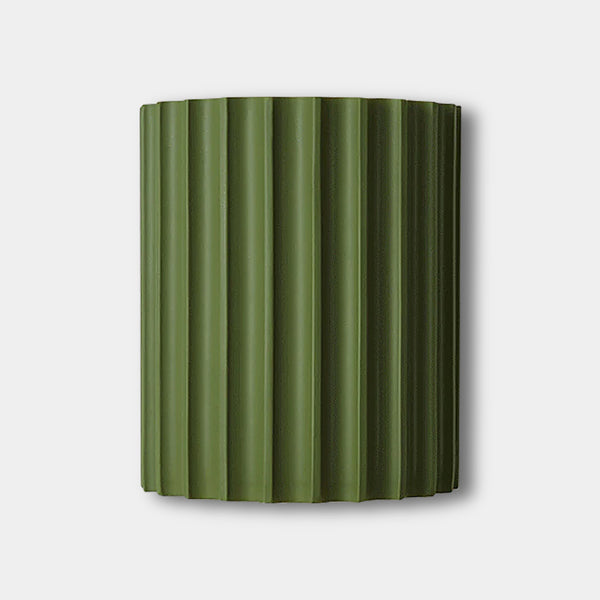 Contemporary Fluted Wall Lights - Green, White & Grey