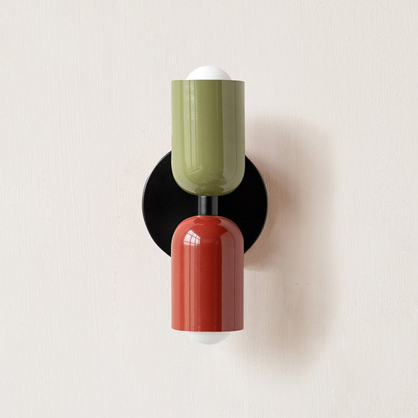 Contemporary & Stylish Torre Double Head Wall Light - White, Black, Green & Red