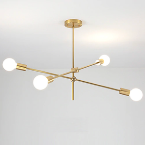 Gold sputnik mid century modern chandelier ceiling light - 4,  6 & 8 Liights 